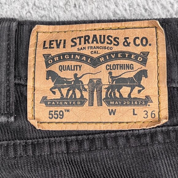 Levi's Mens 559 Relaxed Fit Straight Leg Black Jeans Sz 39 x 33 - Picture 5 of 5